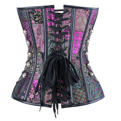 Eccentric Steel Rib Punk Faux Leather Corset