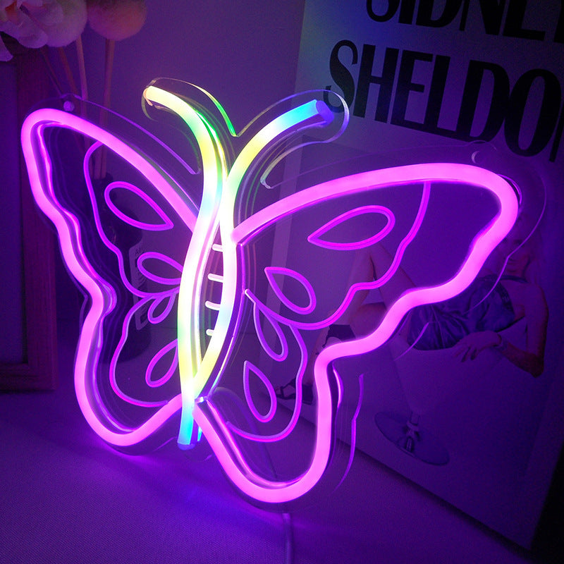 Led Neon Light Colorful Butterfly