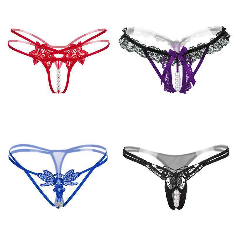 Embellished 4-Pack Thong Women's Cutout G-String Huge Variety