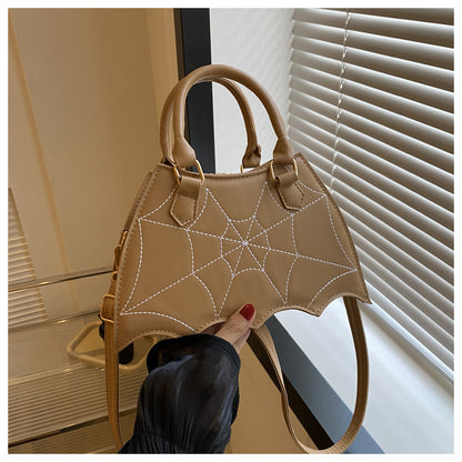 Spider Web Saddle Crossbody Shoulder Bag With Handle