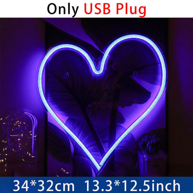 Love Heart Neon Acrylic Transparent LED Light