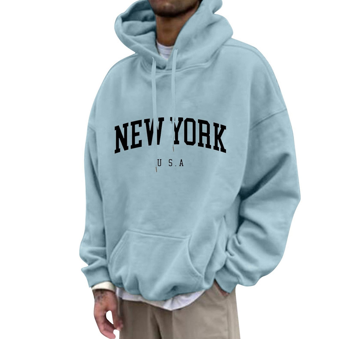 New York Long-Sleeve Kangaroo Pocket Hoodie Huge Variety