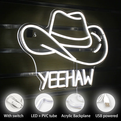 LED "Yeehaw" Hat Illuminated Atmosphere Decorative Light