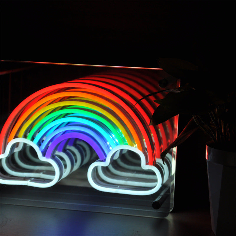 Colorful Multi-Layer Mirror Atmosphere LED USB Creative Neon Light Lamp