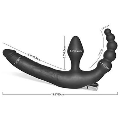 Women's 3-Point Resonance Back Court Double-Headed Butt Plug