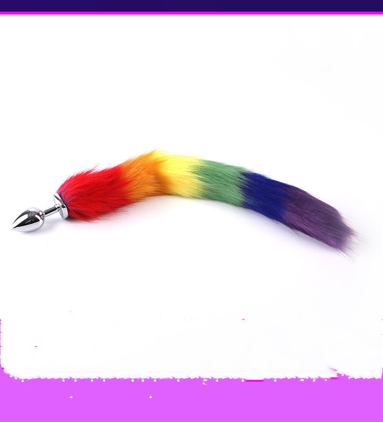 Rainbow Fox Tail Butt Plug