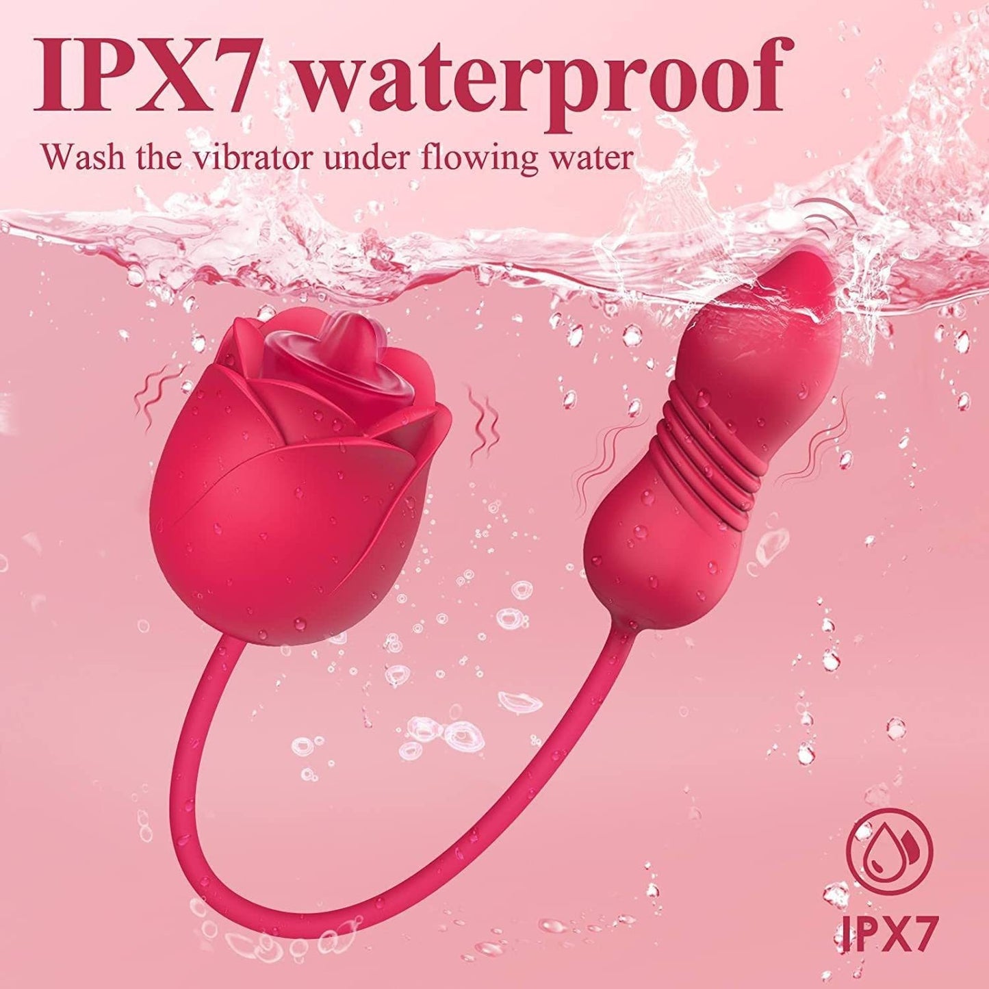 Waterproof 9 Frequency Rose Tongue Licking Vibration