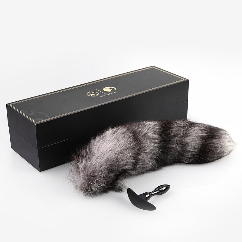 Fluffy Wool Fox Tail Metal Plug