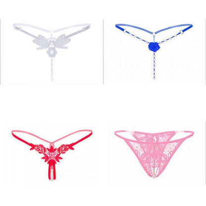 Embellished 4-Pack Thong Women's Cutout G-String Huge Variety