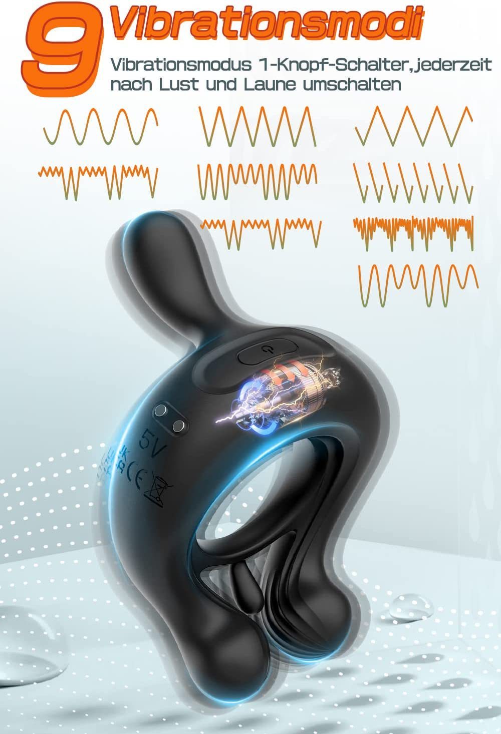 Resonance Ring With A Locking Vibrating Ring On Both Sides Remote Control