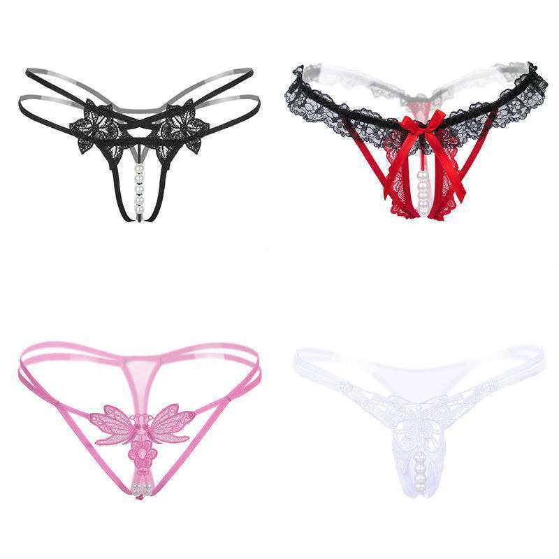 Embellished 4-Pack Thong Women's Cutout G-String Huge Variety