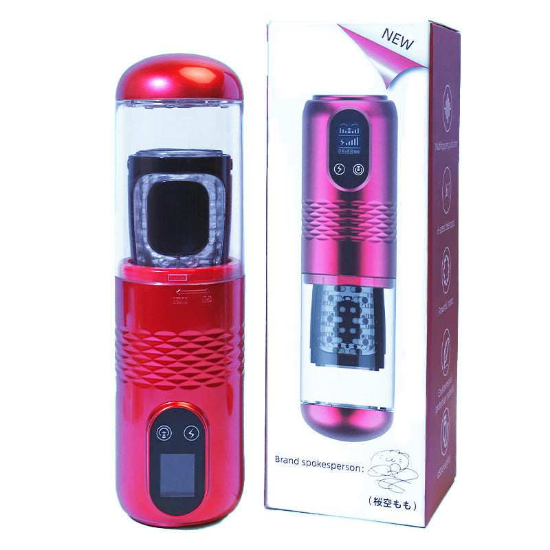 Red Diamond Telescopic Automatic Transparent Masturbation Airplane Bottle