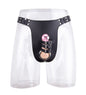 Men's Iron Hoop Chastity Belt Wear Leather Underwear