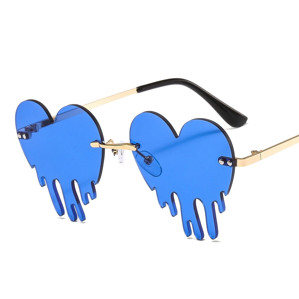 Dripping Heart Tinted Frame Sunglasses