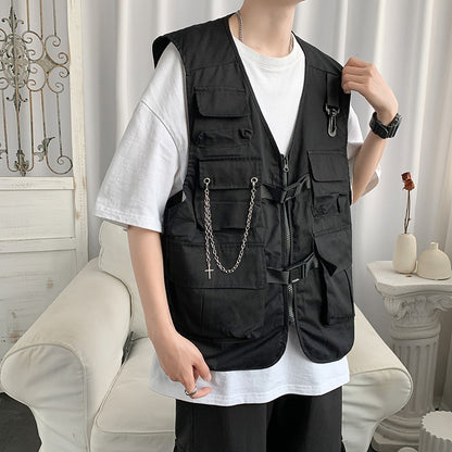 Sleeveless Wind Tactical Multi-Pocket Vest