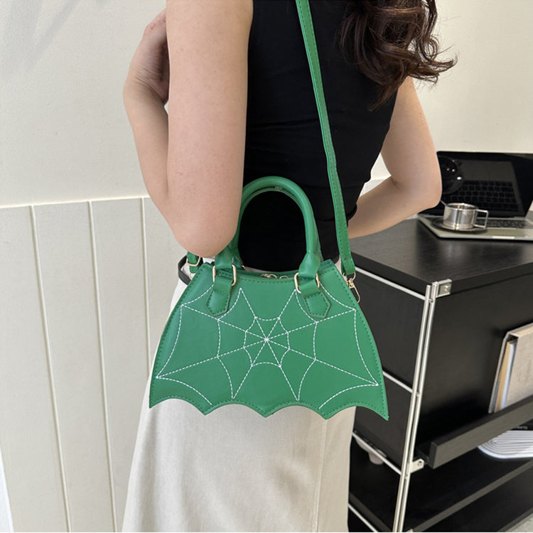 Spider Web Saddle Crossbody Shoulder Bag With Handle