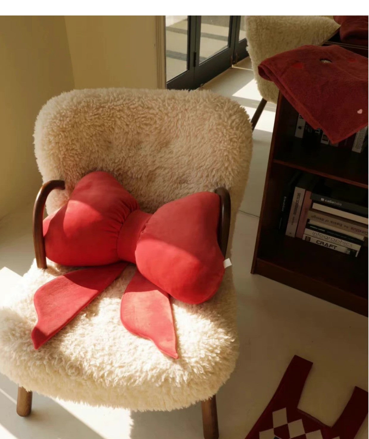 Red Green Gift Bow Pillow