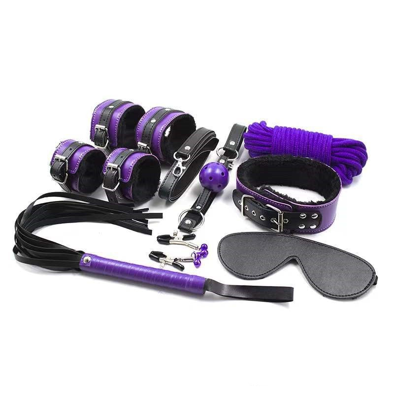 Adult Products Black And Purple Erotic 8-Piece Set