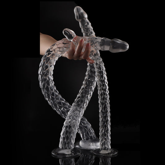 Deep Crystal Clear Transparent Dragon Whip Masturbation Device