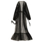 Women's Black Mesh Long Dress Robe