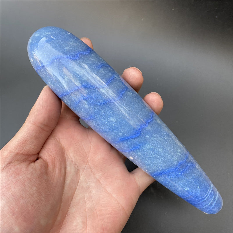 Thick Natural Blue Massaging Stone Crystal