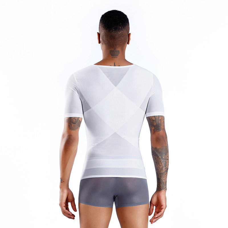 Men's Fitness Short-Sleeve Tight-Fitting Corset Shapewear For Abdomen