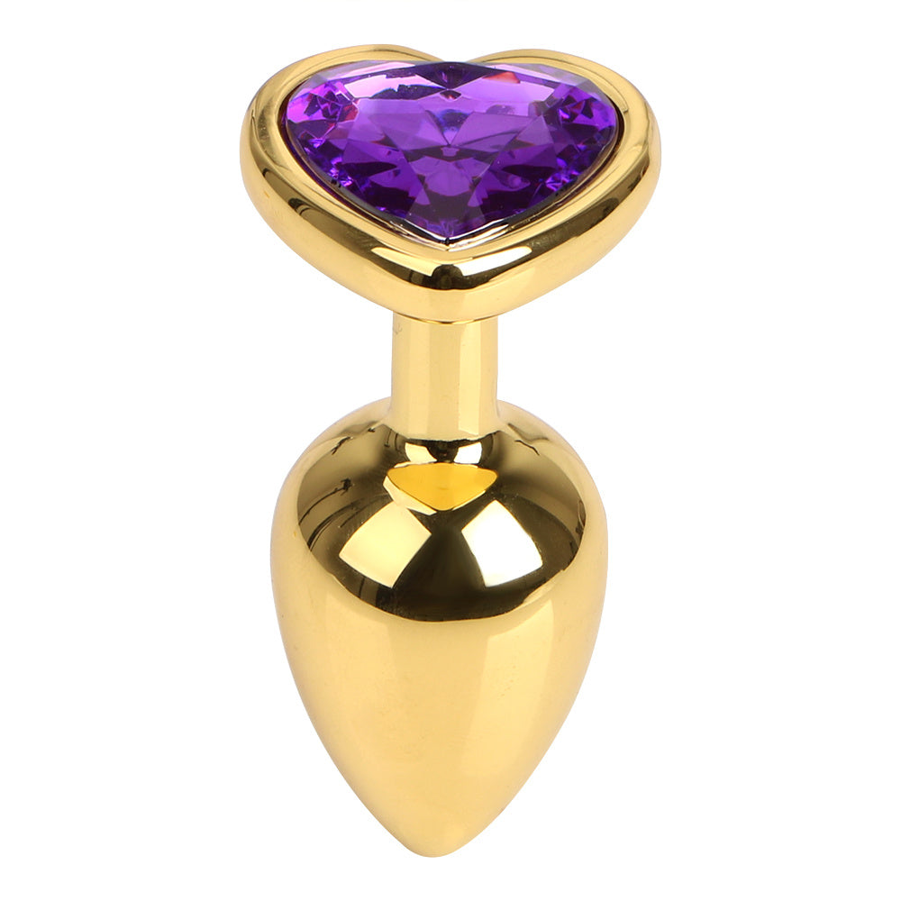 Love Heart Diamond Gold Butt Plug