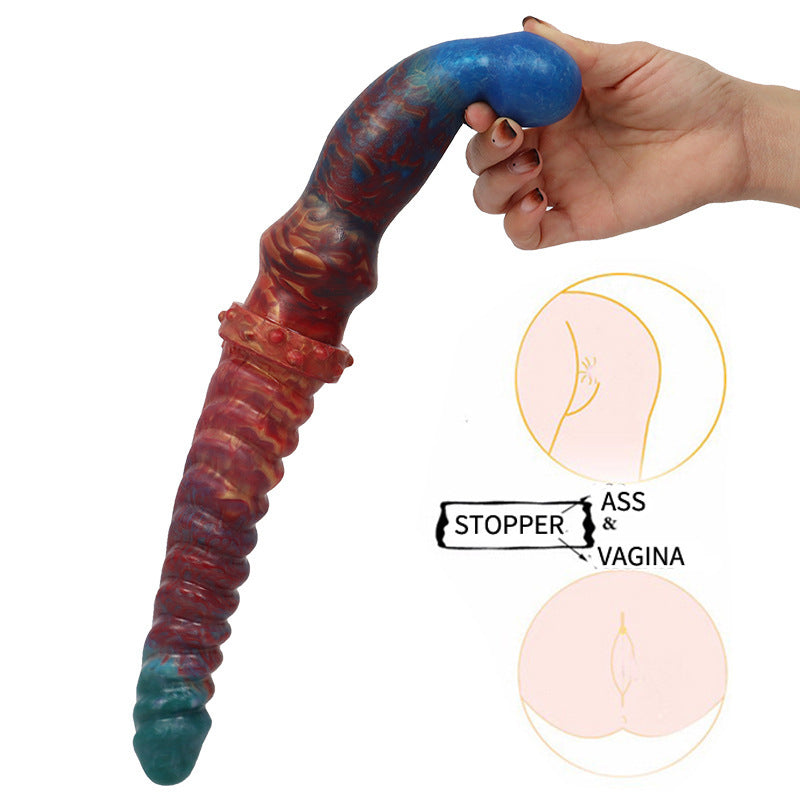 Double Headed Dragon Dildo Ribbed Pattern Plug