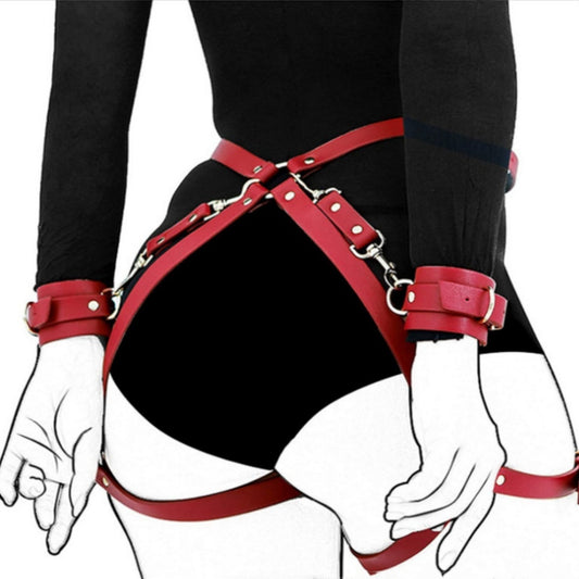 Leather Anti-Handcuffs Binding Props Suit