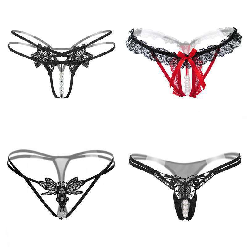 Embellished 4-Pack Thong Women's Cutout G-String Huge Variety