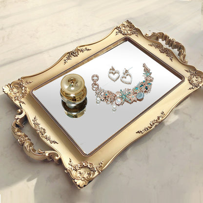 Decorative Resin Handle Mirror Tray