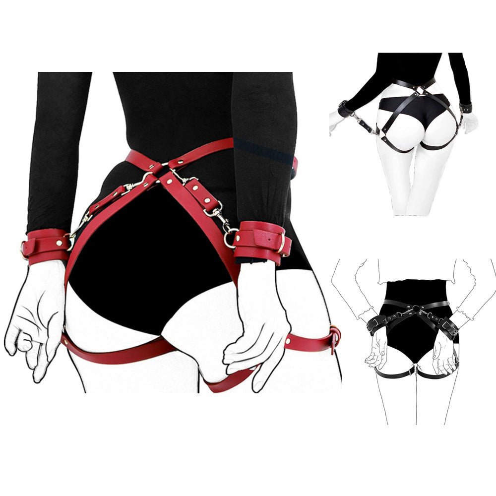 Leather Anti-Handcuffs Binding Props Suit