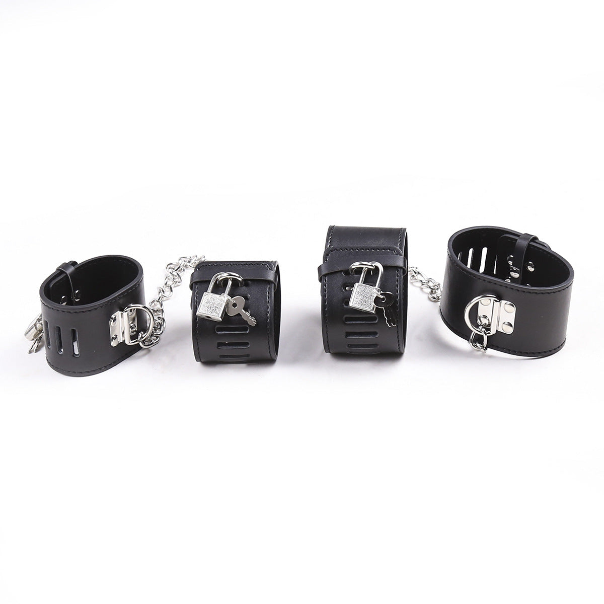 PU Leather Handcuff Shackles With Lock