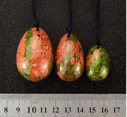 Drilled Natural Unakite Yoni Egg