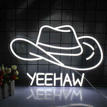 LED "Yeehaw" Hat Illuminated Atmosphere Decorative Light