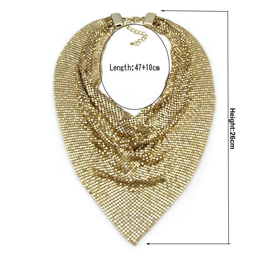 Mesh Diamond Rhinestones Clavicle Neck Chain