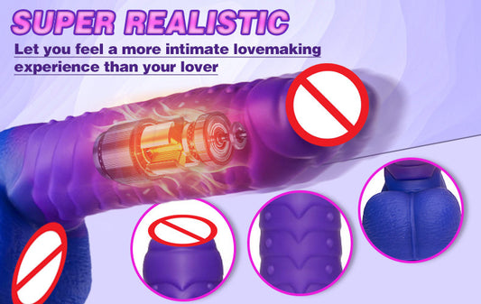 Telescopic Swing Dildos Heating Vibrator