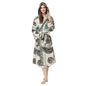 Warm Night Gown Flannel "100" Print Bathrobe Hooded Or Lapel Personalized Collar