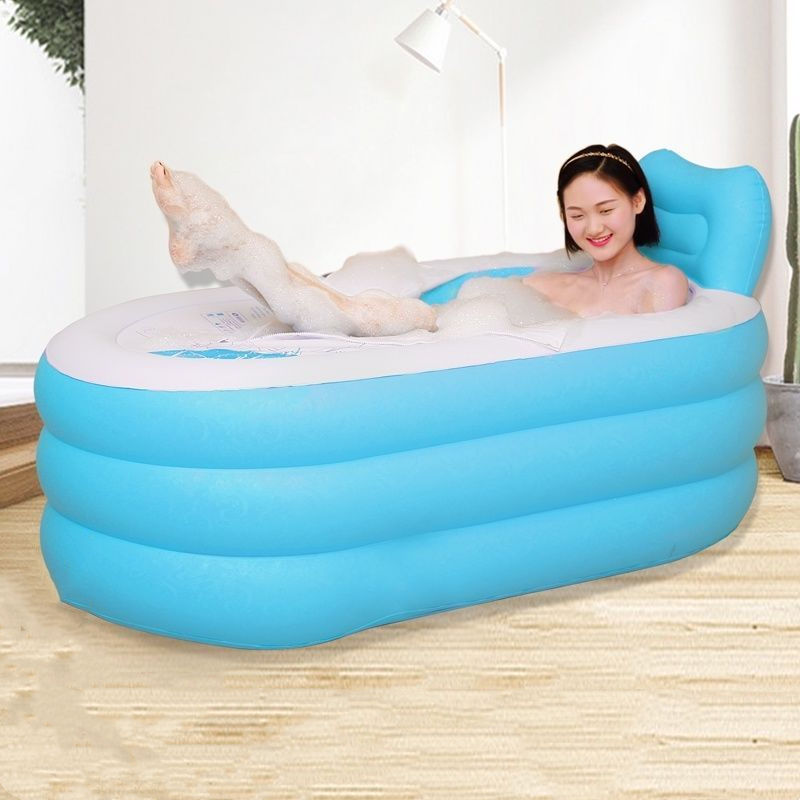 Folding Bathtub Inflatable Thick PVC Fabric Household Bath Bucket