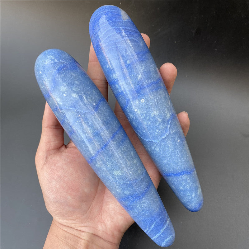 Thick Natural Blue Massaging Stone Crystal