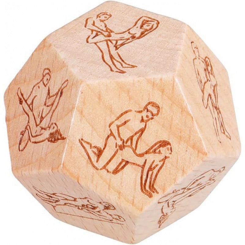 Couple Date Night 12 Sided Positions Fun Wood Dice