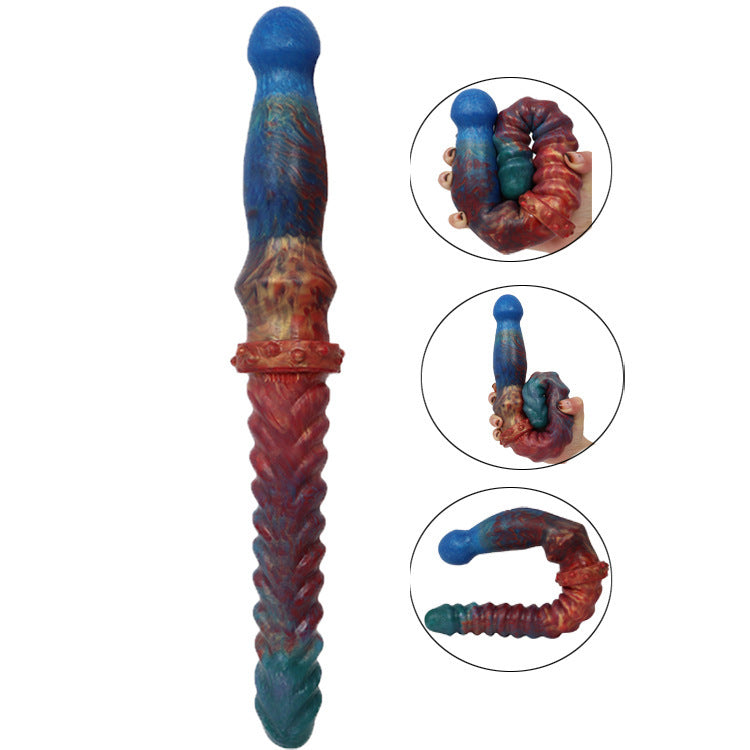 Double Headed Dragon Dildo Ribbed Pattern Plug