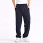 Casual Straight Solid Loose Pockets Trousers