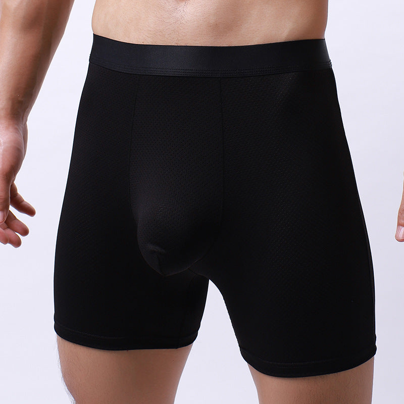 Men's Lengthened Boxers Breathable Mesh Underpants Huge Variety