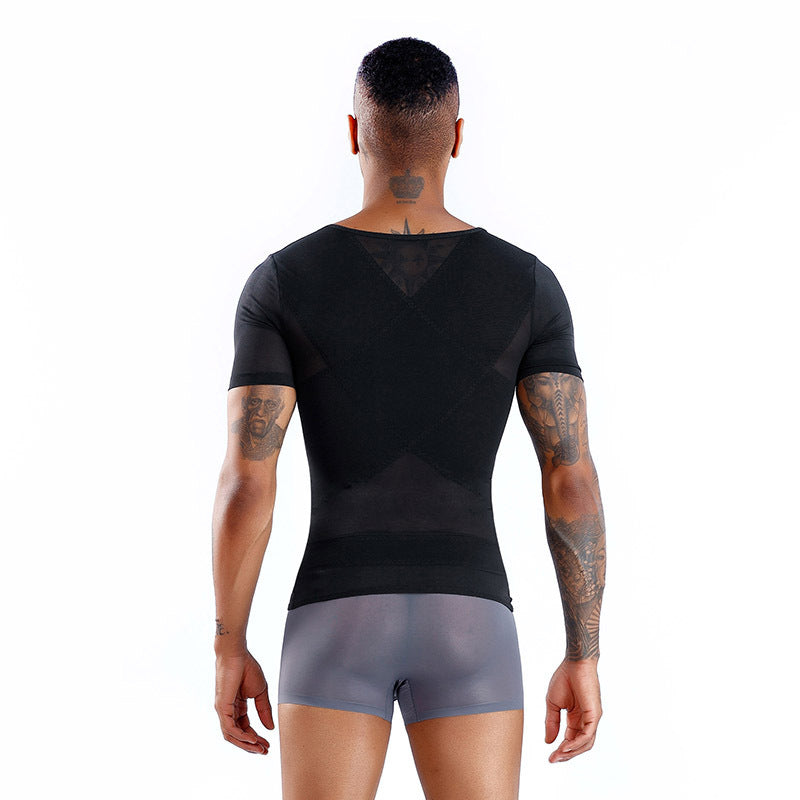 Men's Fitness Short-Sleeve Tight-Fitting Corset Shapewear For Abdomen