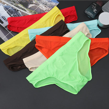 Men's Ice Silk Low Waist Ultra-Thin Briefs Huge Variety