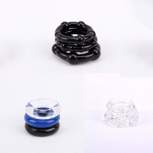 Men's Elastic Anti-Recombination 3-Color Transparent Ring