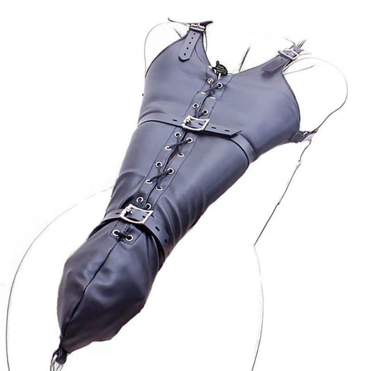 Leather Single Glove Bondage Clothing Lace-Up Binding