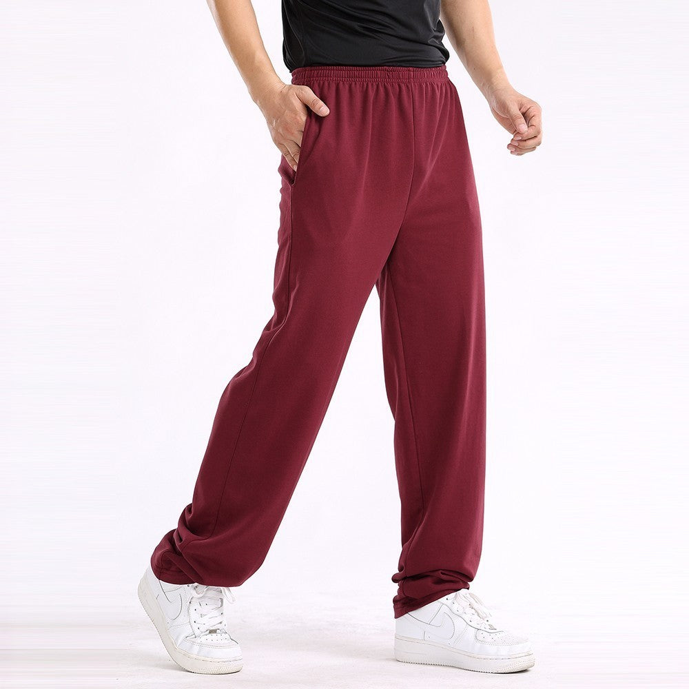 Casual Straight Solid Loose Pockets Trousers