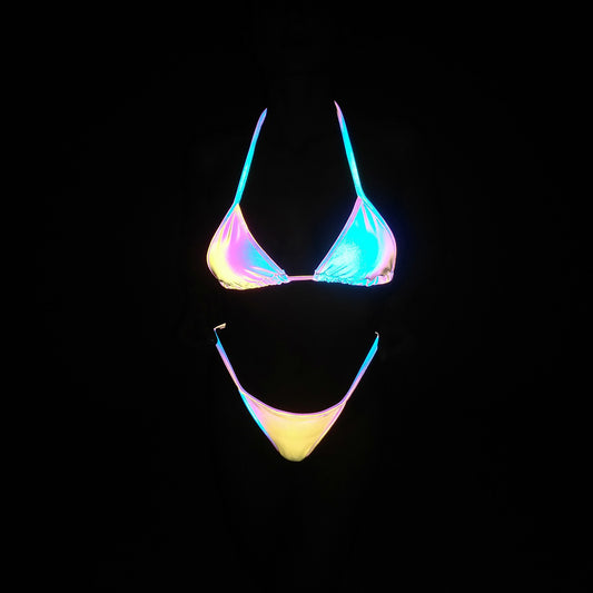 Reflective Glow In The Dark Laser Bikini